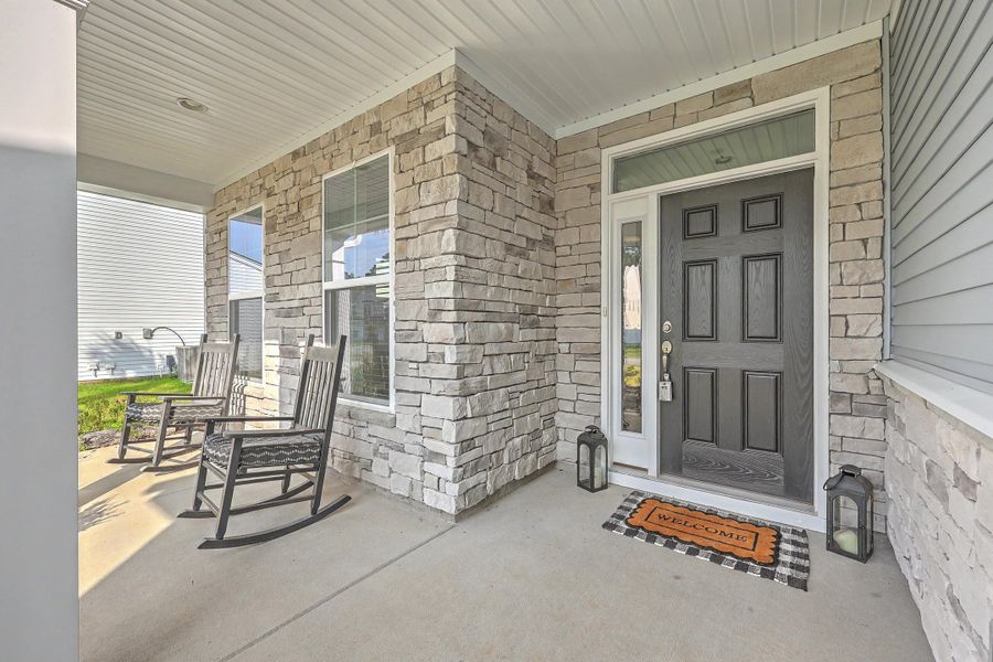 Exterior details and patio area of a home in Parker's Preserve, Ridgeville (Image 30).