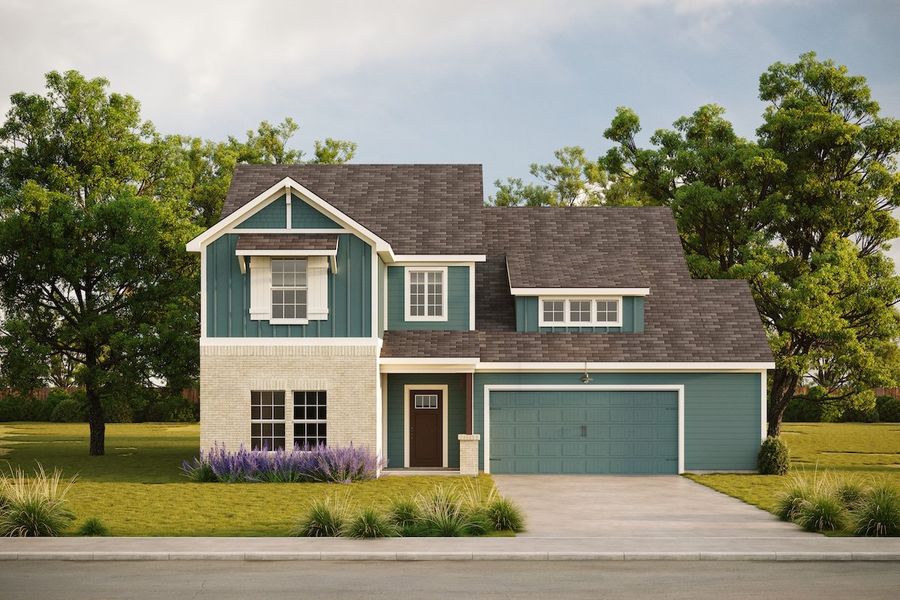 Representative exterior photo of a completed home built from the The Oriole by RED GABLE HOMES in The Gables At Tioga, Tioga, TX (Image 4).