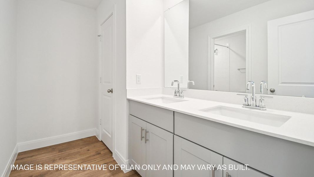 Representative furnished interior of a home built from the The Hudson by D.R. Horton in Railhead, Cedar Creek (Image 6).