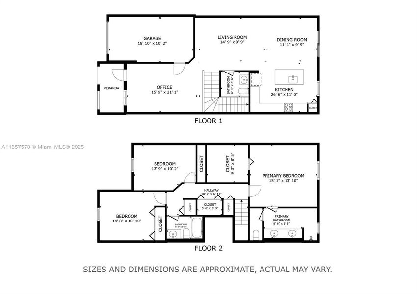 2D floor plan layout of this home in , Homestead, FL (Image 4).