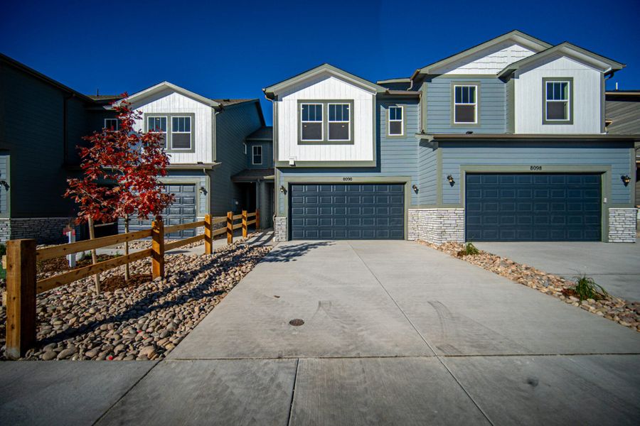 Representative exterior photo of a completed home built from the Palmer by View Homes in Aspen Meadows – Townhomes, Colorado Springs, CO (Image 27).