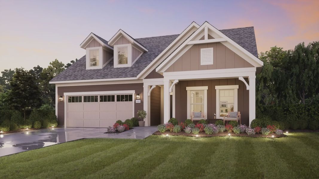 Representative exterior photo of a completed home built from the Capri by Epcon Communities in The Courtyards at Oak Grove, Durham, NC (Image 32).