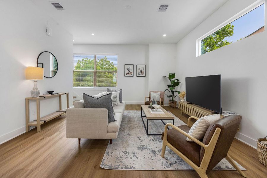 Furnished interior view inside a new home in Commons at West Tidwell, Houston (Image 9).