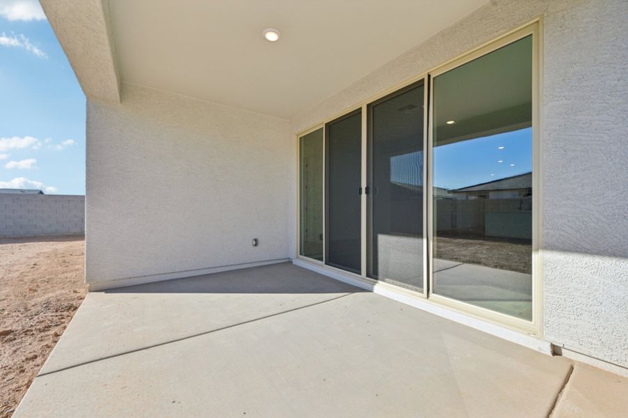 Covered patio. Finishes and options may vary by community.