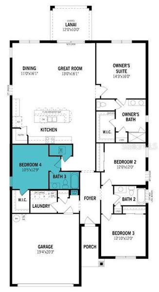 2D floor plan layout of this home in Wellen Park, Venice, FL (Image 4).