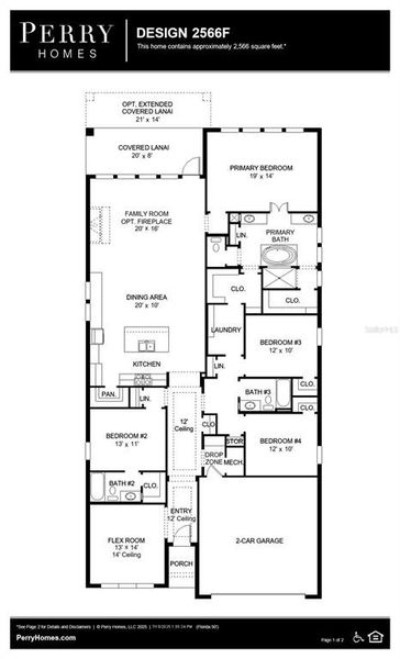 2D floor plan layout of this home in Magnolia Bay 50', Nokomis, FL (Image 3).