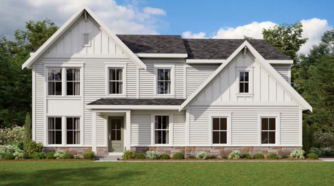 Representative exterior photo of a completed home built from the Grandin by Fischer Homes in Breakfast Point East, Panama City Beach, FL (Image 2). Representative exterior photo of a completed home built from the Grandin by Fischer Homes in Breakfast Point East, Panama City Beach, FL (Image 2).