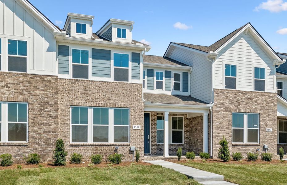 Front exterior of a new home in Bradshaw Farms Reserve, Mount Juliet, TN, highlighting curb appeal (Image 2). Front exterior of a new home in Bradshaw Farms Reserve, Mount Juliet, TN, highlighting curb appeal (Image 2).