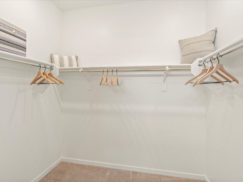 Primary Closet Shot of Bennett Floorplan modeled at Villas at The Lakes at Rancho El Dorado