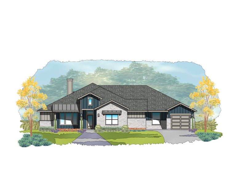 Representative rendering of the exterior for the Carmel by Steve Klein Custom Builder (Image 3). Representative rendering of the exterior for the Carmel by Steve Klein Custom Builder (Image 3).