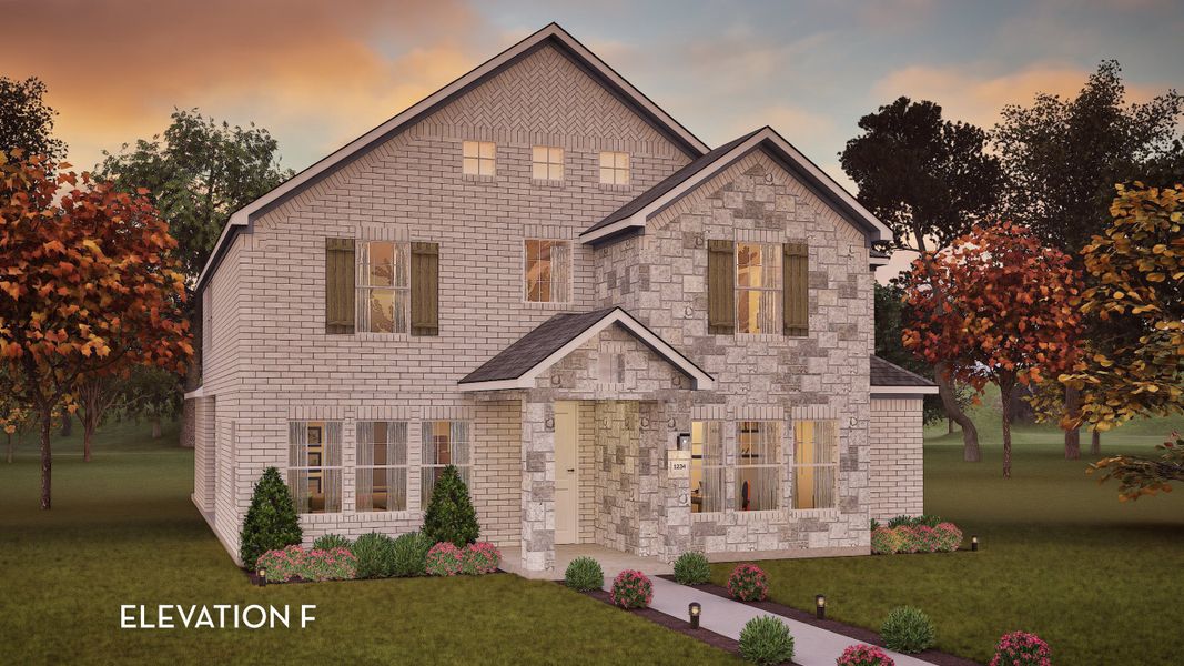 Representative exterior photo of a completed home built from the Seguin by CastleRock Communities in Solterra, Mesquite, TX (Image 14).