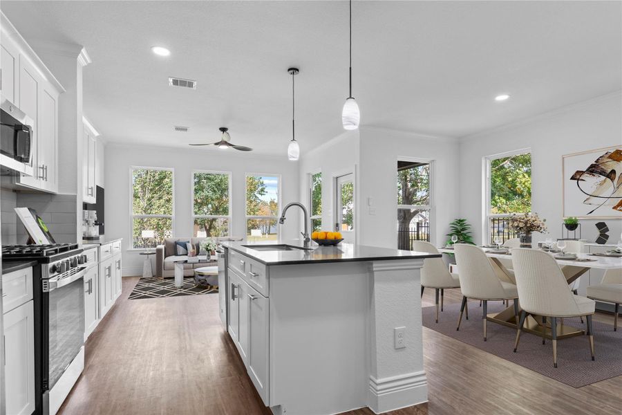 From this angle you can appreciate how the kitchen opens up to the living and dining areas in the most inviting way. The flow makes hosting effortless and enjoyable. Homes like this do not come around often so take the next step when you are ready! CALL NOW! *Virtually staged* From this angle you can appreciate how the kitchen opens up to the living and dining areas in the most inviting way. The flow makes hosting effortless and enjoyable. Homes like this do not come around often so take the next step when you are ready! CALL NOW! *Virtually staged*