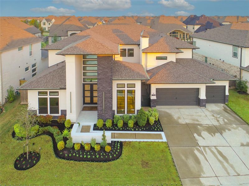 Front exterior of a new home in , Cypress, TX, highlighting curb appeal (Image 23). Front exterior of a new home in , Cypress, TX, highlighting curb appeal (Image 23).