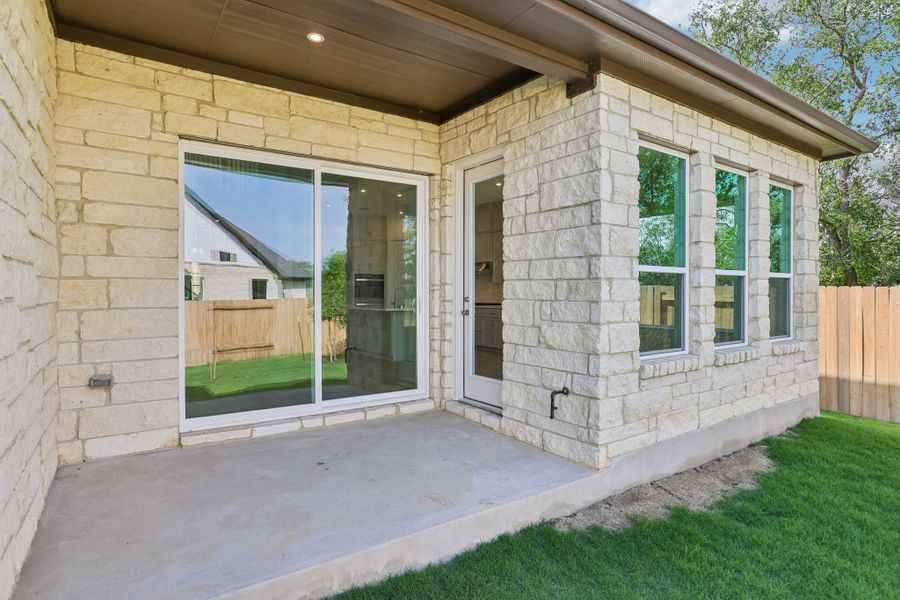 Exterior details and patio area of a home in Persimmon, Buda (Image 19). Exterior details and patio area of a home in Persimmon, Buda (Image 19).