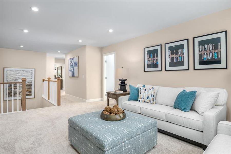 Representative furnished interior of a home built from the Oak Park by Ryan Homes in Arborvale, Fayetteville (Image 22).