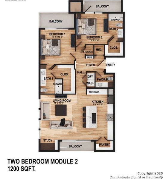 2D floor plan layout of this home in , San Antonio, TX (Image 3).
