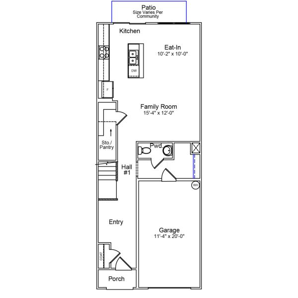 2D floor plan layout of this home in Edwards Station, Taylors, SC (Image 3).