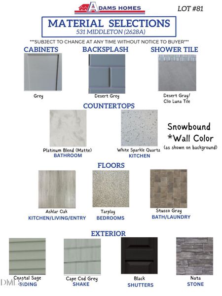 531 Middleton Color Selections 12.27.25 531 Middleton Color Selections 12.27.25