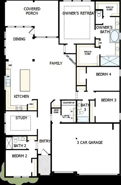 2D floor plan layout of this home in La Cima, San Marcos, TX (Image 5).
