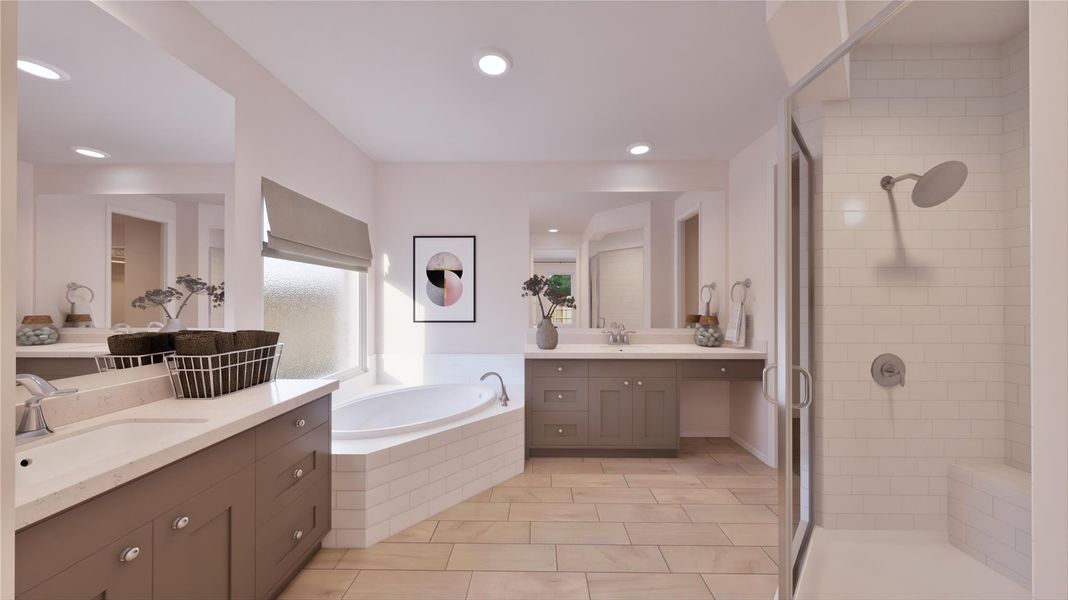 Furnished interior view inside a new home in Samara: Wentworth, League City (Image 25).