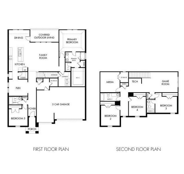 2D floor plan layout of this home in Lakehaven - Premier Series, Farmersville, TX (Image 2). 2D floor plan layout of this home in Lakehaven - Premier Series, Farmersville, TX (Image 2).