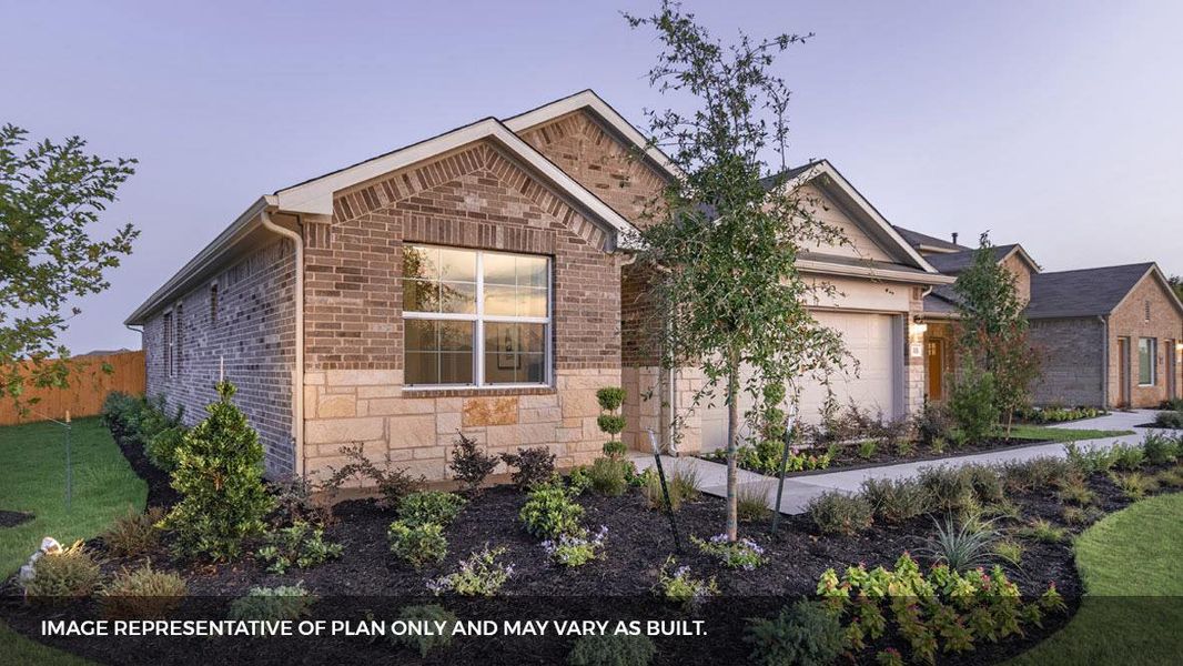 Front exterior of a new home in Southgrove, Kyle, TX, highlighting curb appeal (Image 2). Front exterior of a new home in Southgrove, Kyle, TX, highlighting curb appeal (Image 2).