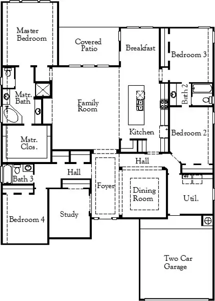 2D floor plan layout for the San Simeon by Coventry Homes in Build On Your Lot Elite Series, Austin, TX, Marble Falls, TX (Image 3). 2D floor plan layout for the San Simeon by Coventry Homes in Build On Your Lot Elite Series, Austin, TX, Marble Falls, TX (Image 3).