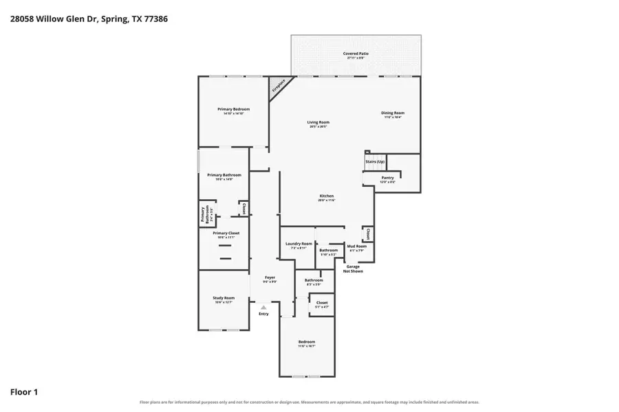 2D floor plan layout of this home in Woodson’s Reserve, Spring, TX (Image 4).