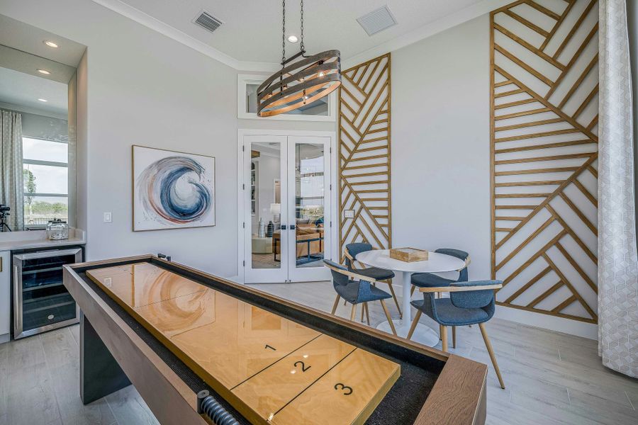 2D floor plan layout for the Sage by GHO Homes in Belterra, Port St. Lucie, FL (Image 74).