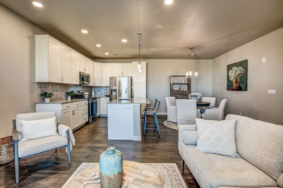 Representative furnished interior of a home built from the The Cascade by Landmark Homes in The Lakes at Centerra, Loveland (Image 9). Representative furnished interior of a home built from the The Cascade by Landmark Homes in The Lakes at Centerra, Loveland (Image 9).