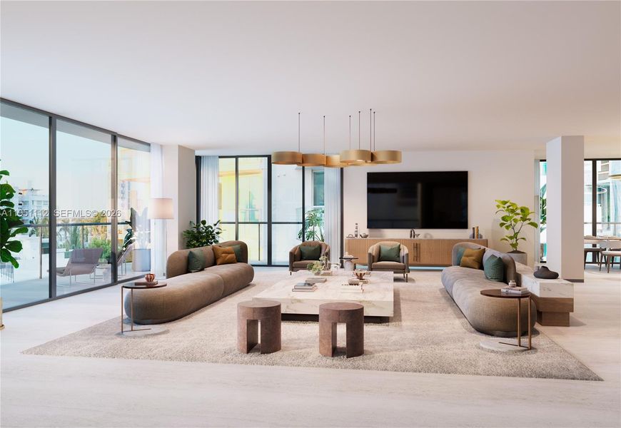 Furnished interior view inside a new home in , Bay Harbor Islands (Image 10).