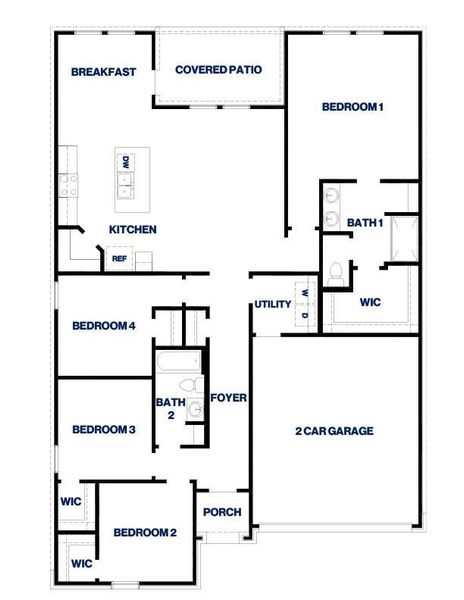 2D floor plan layout of this home in The Canopies, Splendora, TX (Image 3).