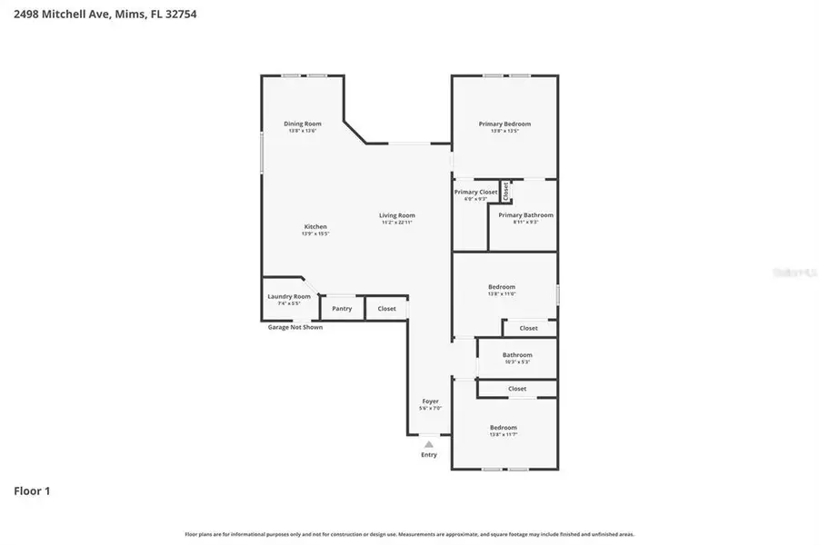 2D floor plan layout of this home in , Mims, FL (Image 5). 2D floor plan layout of this home in , Mims, FL (Image 5).