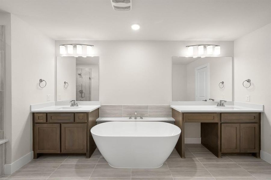 Furnished interior view inside a new home in The Abbey at Mercer Crossing, Farmers Branch (Image 11).