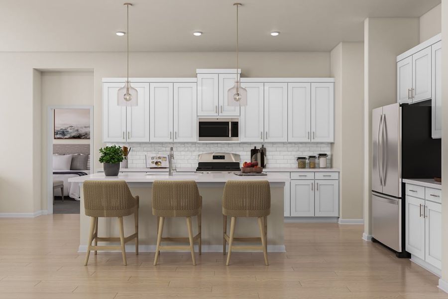 Representative furnished interior of a home built from the Rainey by Tri Pointe Homes in Capitol Collection at Lariat, Liberty Hill (Image 11). Representative furnished interior of a home built from the Rainey by Tri Pointe Homes in Capitol Collection at Lariat, Liberty Hill (Image 11).