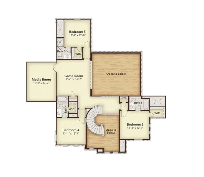 2D floor plan layout of this home in Las Brisas at Stoney Creek, Sunnyvale, TX (Image 3).