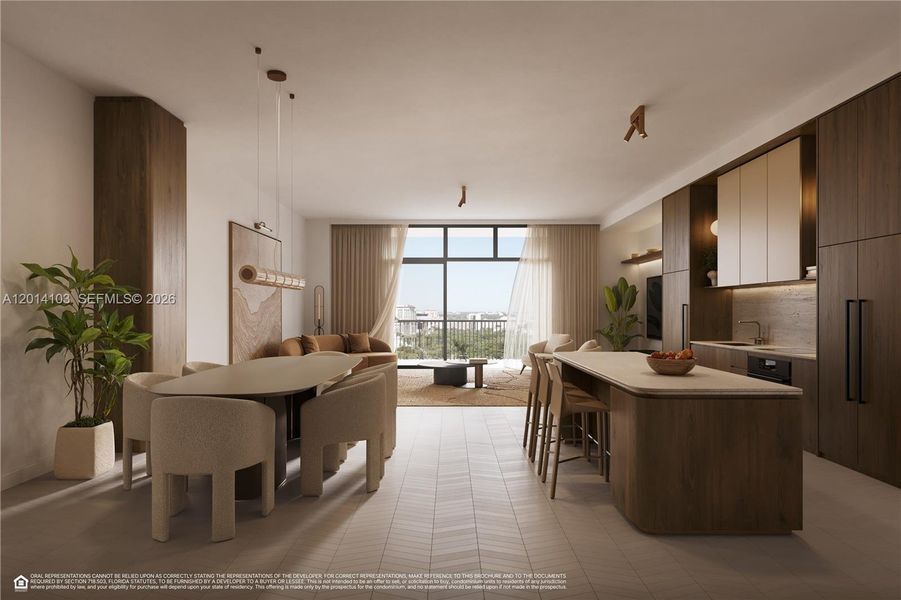 Furnished interior view inside a new home in , Coral Gables (Image 4).