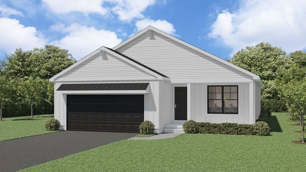 Representative exterior photo of a completed home built from the The Angelina by Forbes Capretto Homes in Handpicked Homesites, East Amherst, NY (Image 6).