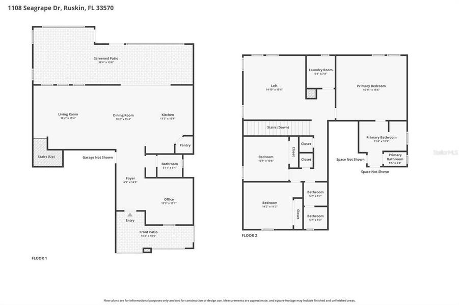 2D floor plan layout of this home in SouthShore Yacht Club, Ruskin, FL (Image 5).