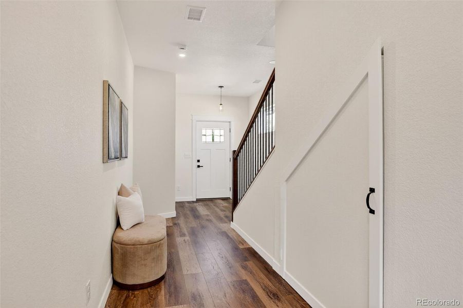 Spacious entry with coat closet