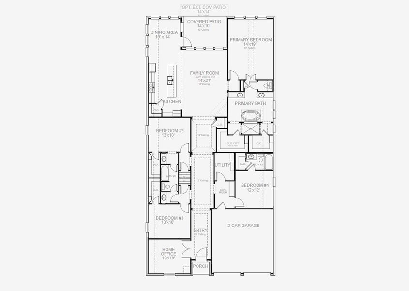 2D floor plan layout of this home in Myrtle Creek 60', Waxahachie, TX (Image 3). 2D floor plan layout of this home in Myrtle Creek 60', Waxahachie, TX (Image 3).