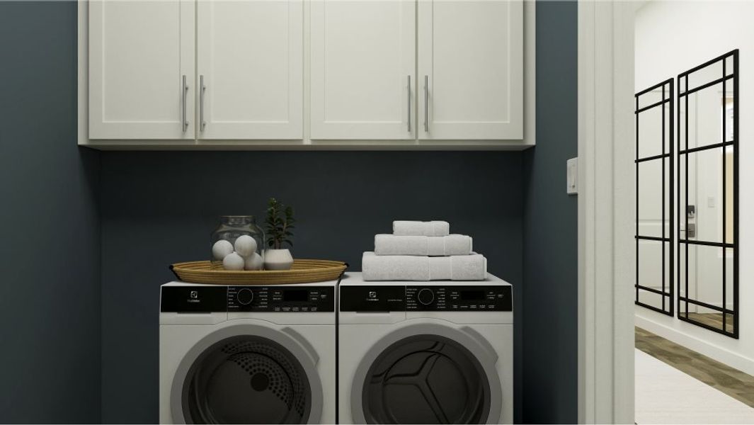 Zenith laundry room with washer-dryer shown