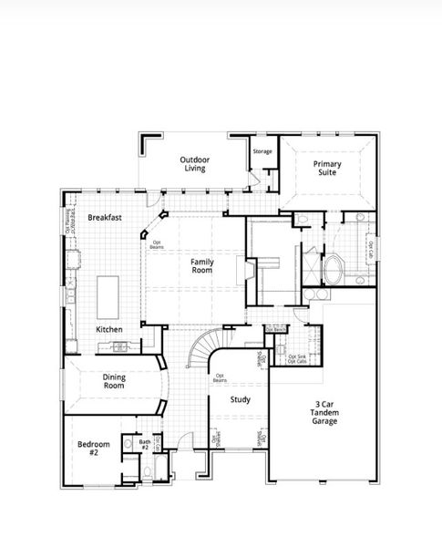 2D floor plan layout for the 296 Plan by Highland Homes in The Parks at Wilson Creek: 74ft. lots, Celina, TX (Image 3). 2D floor plan layout for the 296 Plan by Highland Homes in The Parks at Wilson Creek: 74ft. lots, Celina, TX (Image 3).