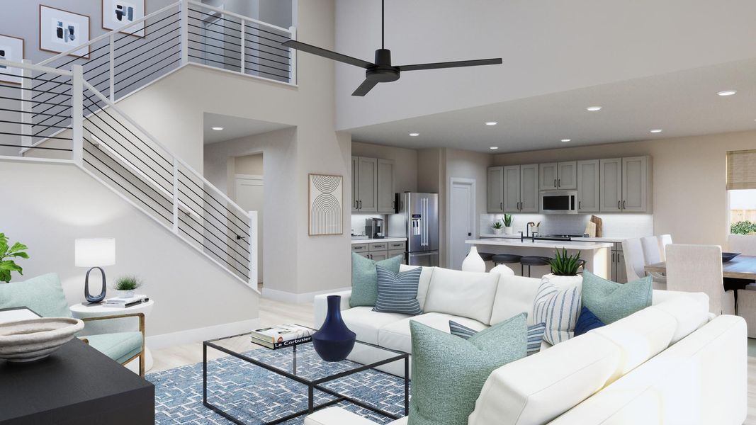 Representative furnished interior of a home built from the Kodee by Risewell Homes in Freedom at Anthem, Kyle (Image 6).