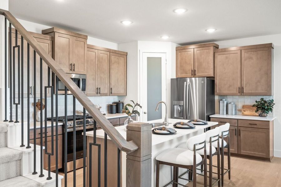 Furnished interior in a model home at Enclave 35s in Frisco (Image 8).