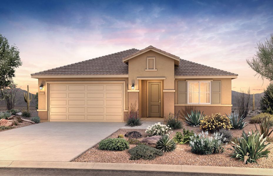 Representative exterior photo of a completed home built from the Barletta by Pulte Homes in Vail Parke at Rocking K, Tucson, AZ (Image 17).