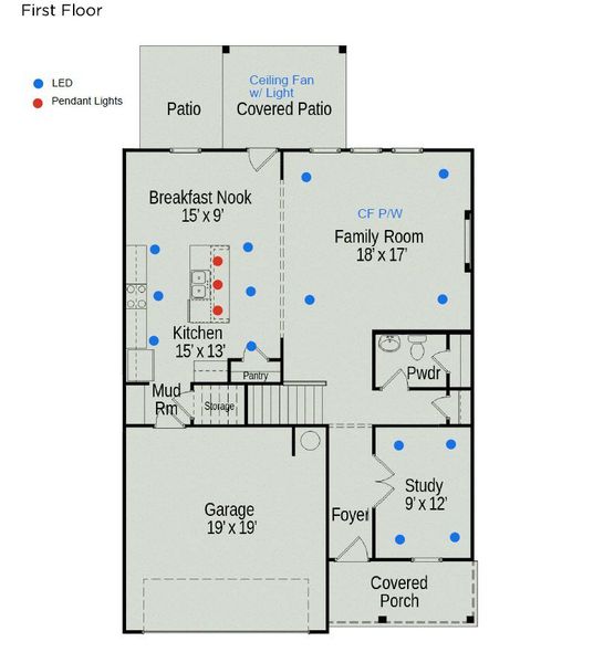 2D floor plan layout of this home in Hampshire Hills, Columbia, TN (Image 5).