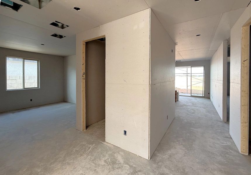 Hall to study and laundry