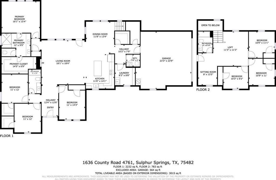 2D floor plan layout of this home in , Sulphur Springs, TX (Image 5).