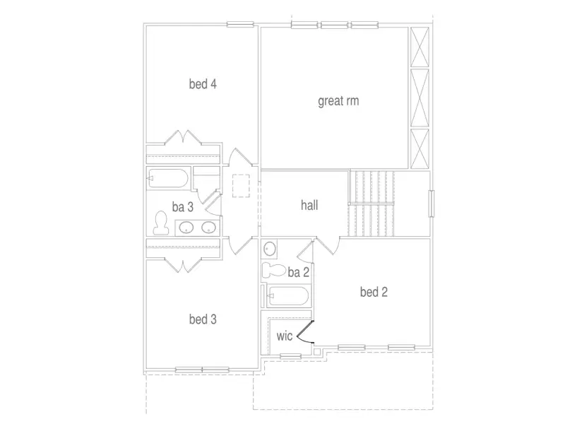 2D floor plan layout for the The Brentwood II by My Home Communities in Great River, Monroe, GA (Image 4). 2D floor plan layout for the The Brentwood II by My Home Communities in Great River, Monroe, GA (Image 4).
